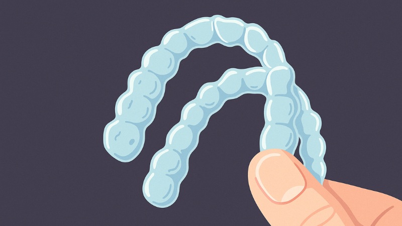 Une gouttière d'alignement dentaire Invisalign