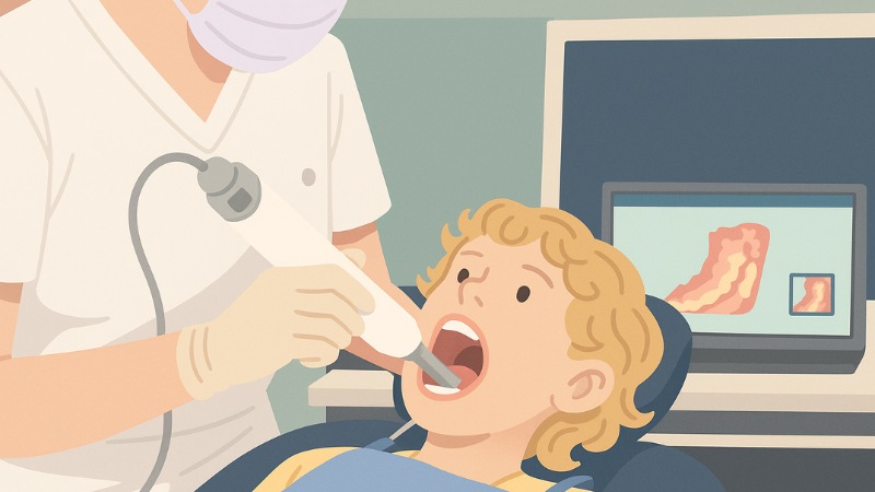 Une prise d'empreinte optique dentaire pour la conception d'une gouttière pour enfant