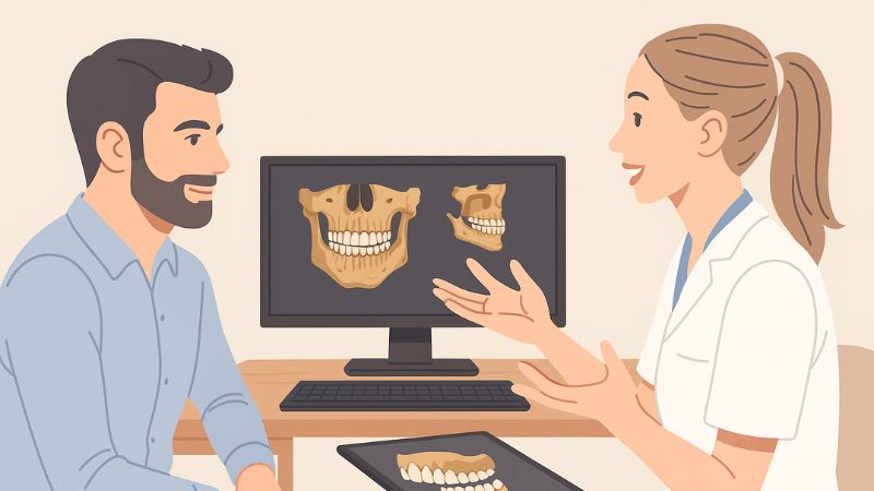 La présentation des résultats du scan dentaire à un patient